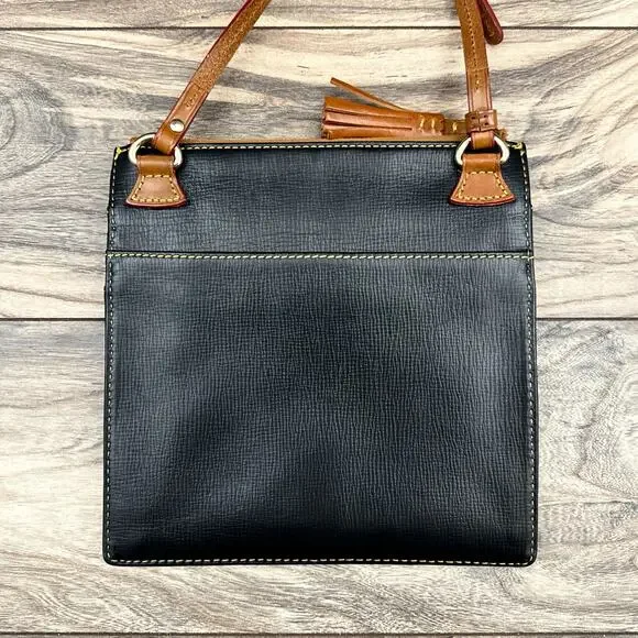 Dooney & Bourke Triple Zip Crossbody Bag Purse Black Leather - Picture 3 of 11